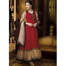 Red Pakistani Anarkali Suit Festive Indian Dress