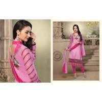Pink NITA PARTY WEAR LONG STRAIGHT SALWAR KAMEEZ