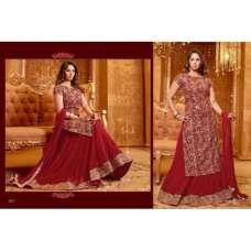 Golden Red SAARA 3 WEDDING WEAR HEAVY EMBROIDERED LEHENGA