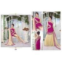 Purple & Gold Embroidered Skirt Style Lehenga Churidar Dress