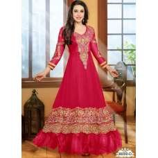 Nonpareil Floor Touch Georgette Anarkali Karishma Kapoor Pink