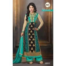 Black And Green Heena Khan Salwar Churidaar Suit
