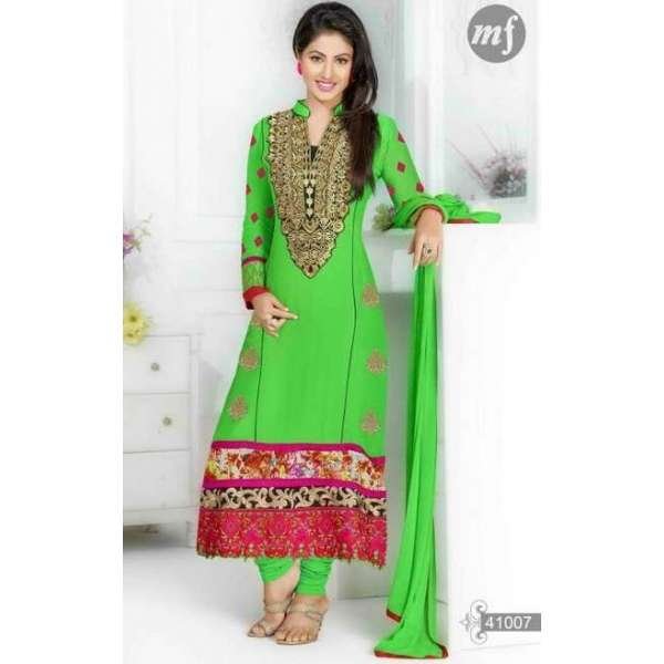 Green Heena Khan Salwar Churidaar Suit