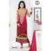 Hot Pink Heena Khan Semi Stitched Churidaar Suit