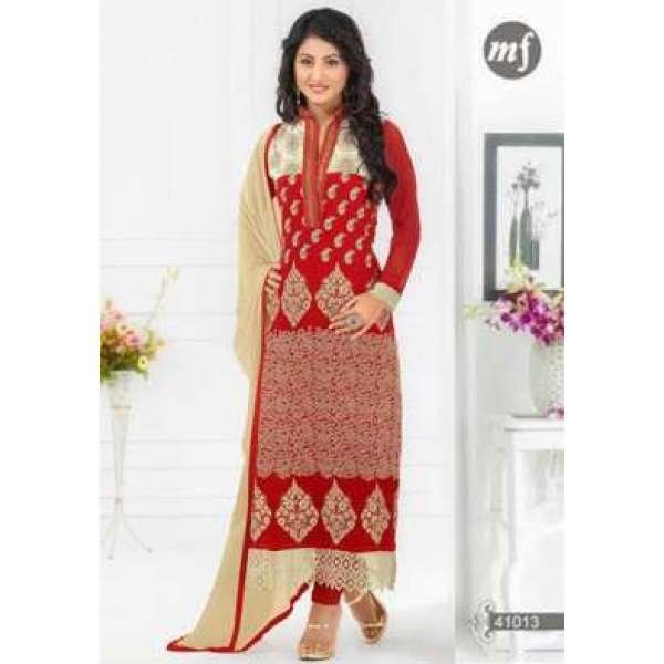 Hot Red Heena Khan Salwar Churidaar Suit