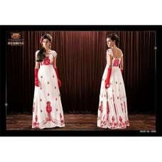 White & Red Indian Party Wear Gown White & Red Indian Party Wear Gown