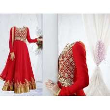 Red Party Anarkali Wedding Wear Dress