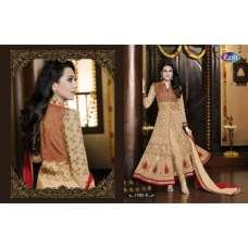 Beige Front Slit Party Wear Anarkali Suit