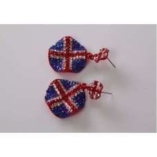 Union Jack Crystal Earrings