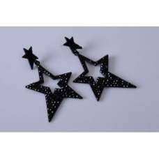 BLACK STAR STYLE CRYSTAL EARRINGS