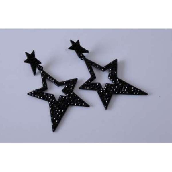 BLACK STAR STYLE CRYSTAL EARRINGS
