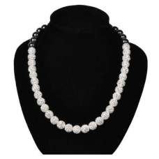 Beautiful White Crystal Ball Necklace 