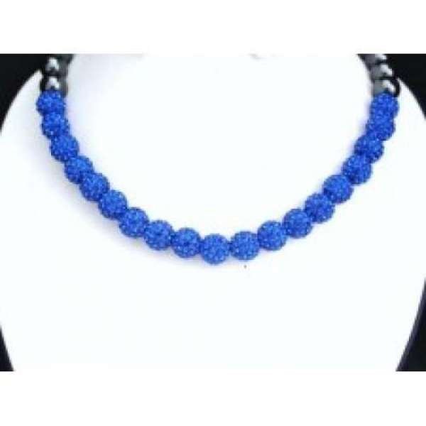 FULL NEW BLUE REAL CRYSTAL NECKLACE
