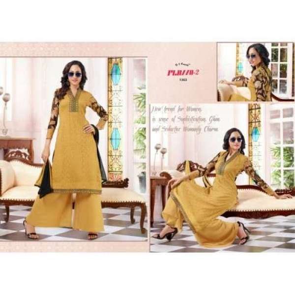 Yellow PALAZZO 2 PARTY WEAR DESIGNER DRESS