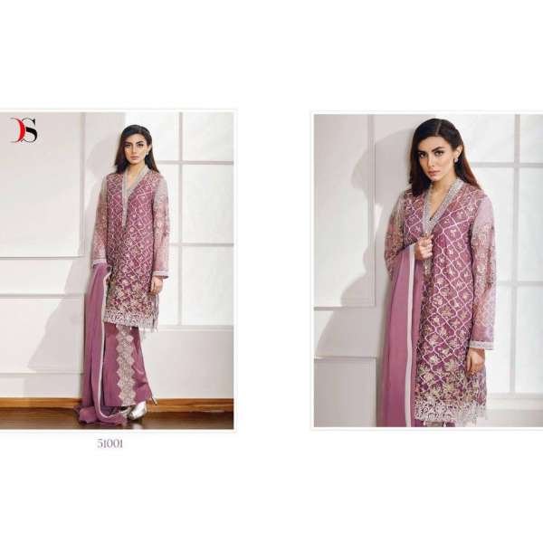 51001 PINK BAROQUE PAKISTANI DESIGNER STYLE SUIT 