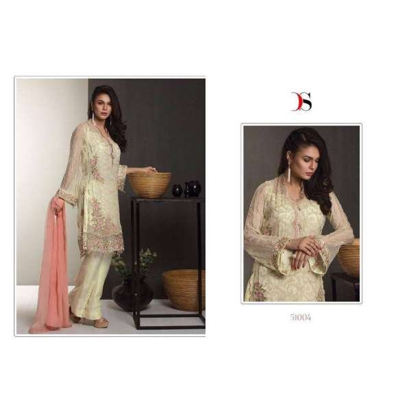 51004 CREAM BAROQUE PAKISTANI DESIGNER STYLE SUIT 