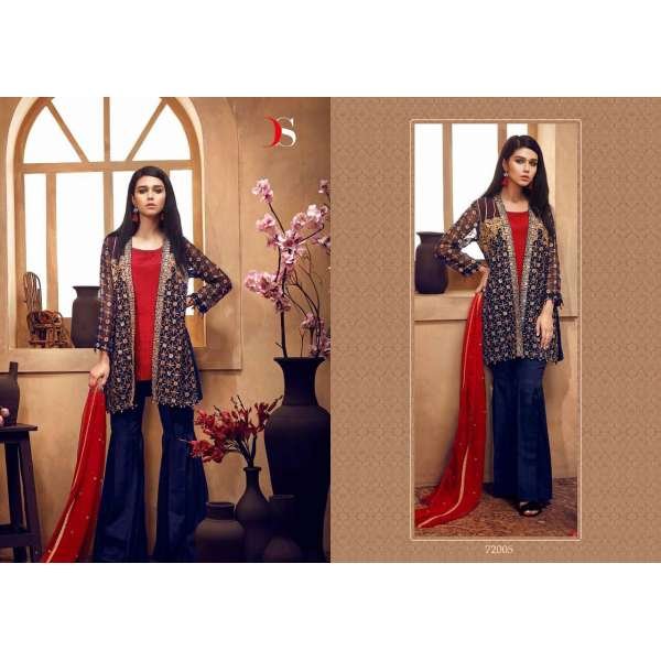 Navy Blue Pakistani Suit Desi Salwar Kameez