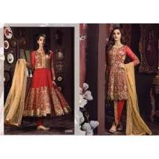 Red Heavy Embellished Flared Kurti Style Suit Red Heavy Embellished Flared Kurti Style Suit