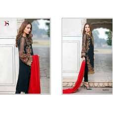 ZDS56002 BLACK EMBROIDERED GEORGETTE PAKISTANI DESIGNER STYLE SUIT 