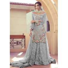 Blue Embellished Net Dress Indian Designer Palazzo Suit