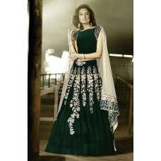 ZF15001 GREEN ZOYA FEELINGS WEDDING WEAR VELVET DRESS