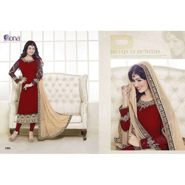 21052 RED FIONA AYESHA TAKIA PARTY WEAR SALWAR SUIT