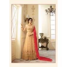 9013 PEACH GLOSSY SIMAR HEAVY EMBROIDERED AYESHA TAKAI ANARKALI STYLE GOWN