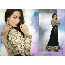 BLACK GLOSSY MALAIKA ARORA ANARKALI DRESS BLACK GLOSSY MALAIKA ARORA ANARKALI DRESS