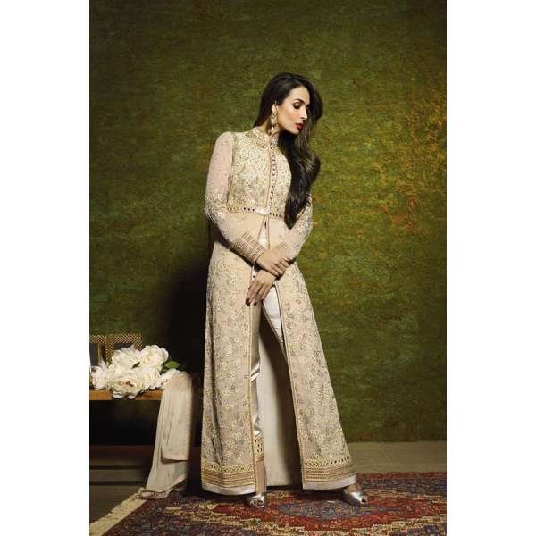 Off white Maxi Gown Front Slit Long Party Dress