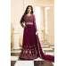 Plum Glossy Dress Maxi Designer Gown 