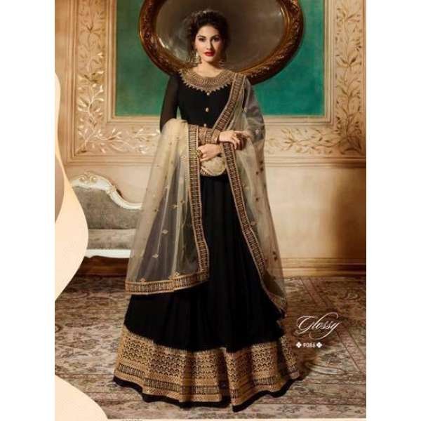 Black Indian Long Party Wear Gown
