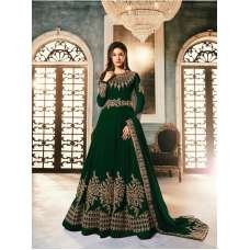 Green Indian Pakistani Wedding Wear Floor Length Anarkali Gown