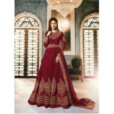 Maroon Indian Party & Mehndi Wear Gown