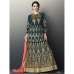 TEAL GREEN GULZAR INDIAN DESIGNER ANARKALI GOWN