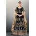 NAVY BLUE GULZAR INDIAN DESIGNER ANARKALI GOWN