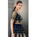 NAVY BLUE GULZAR INDIAN DESIGNER ANARKALI GOWN