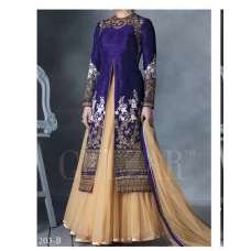 G1203 BLUE AND BEIGE HIRA GULZAR ANARKALI SUIT