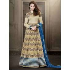 Beige Anarkali Dress Indian Designer Wedding Suit