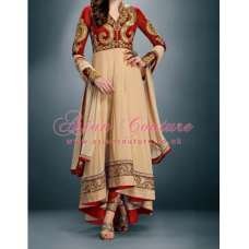 Red & Gold Indian Frock Exclusive Anarkali Suit