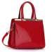 LS00259 - Red Metal Frame Top Grab Tote Bag