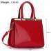 LS00259 - Red Metal Frame Top Grab Tote Bag