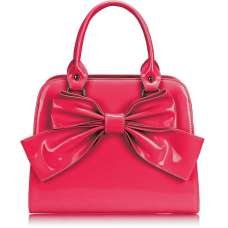 LS005- Pink Patent Bow Tote Bag