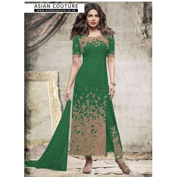 H5148A -GREEN HEROINE PRIYANKA CHOPRA HIT SALWAR KAMEEZ