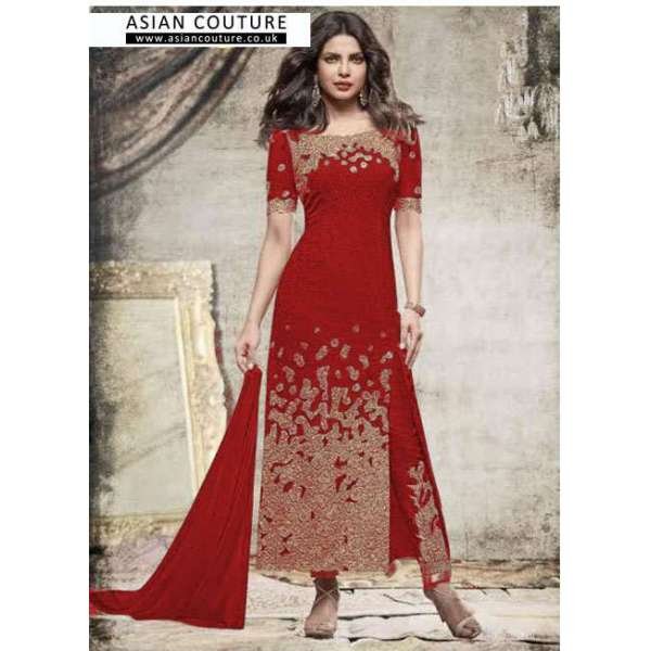 ZH5148C -RED HEROINE PRIYANKA CHOPRA HIT SALWAR KAMEEZ