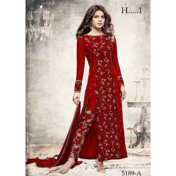 5189-A RED HEROINE STARDIVA PRIYANKA CHOPRA HIT SALWAR KAMEEZ