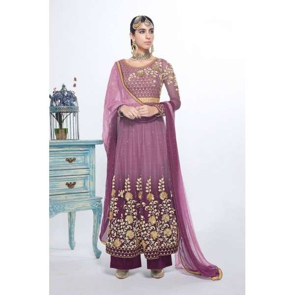 PURPLE INDIAN WEDDING PALAZZO STYLE SUIT