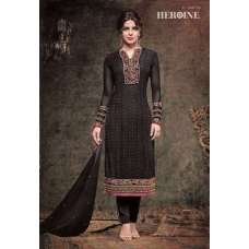 5137 BLACK HEROINE STARLET GEORGETTE STRAIGHT CUT STYLE SEMI STITCHED SUIT 5137 BLACK HEROINE STARLET GEORGETTE STRAIGHT CUT STYLE SEMI STITCHED SUIT