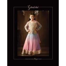 Blue Pink Party Wear Net Gown Anarkali Girls Suit 