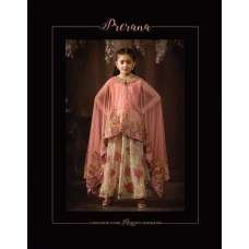 Peach Floral Printed Party Wear Anarkali Suit For Girls  