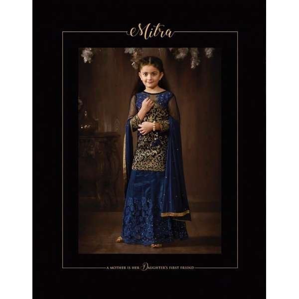 8073 NAVY BLUE KARMA HEAVY GOLD EMBROIDERED WEDDING WEAR DESIGNER LEHENGA FOR YOUNG GIRLS 